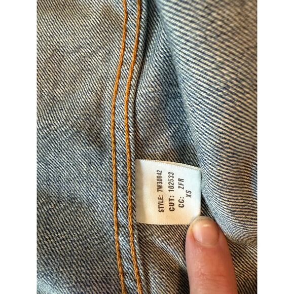 Vintage Lucky Legends Denim Jacket Embroidered Hippie Boho Distressed Patch - Picture 6 of 6